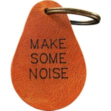 Pepuza Make Some Noise Logolu Hakiki Deri Anahtarlık