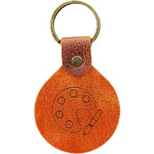 Pepuza Resim Paleti Logolu Hakiki Deri Anahtarlık