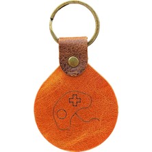 Pepuza Gamer Logolu Hakiki Deri Anahtarlık