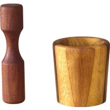 Feyza Design Şık ve Dayanıklı Yüksek Kalite Ahşap Havan ve Defne Seti