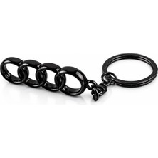 Gardenauto Audi 3D Metal Otomobil Anahtarlığı - Siyah Kaplamalı Oto Anahtarlık