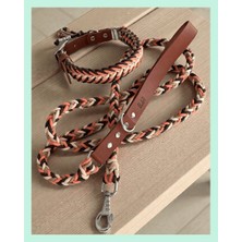 Elar Aksesuar El Yapımı Paracord ve Deri Köpek Boyun Tasması ve Kayışı Seti – Örgü Strong 10