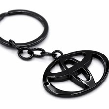 Gardenauto Toyota 3D Metal Otomobil Anahtarlığı - Siyah Kaplamalı Oto Anahtarlık
