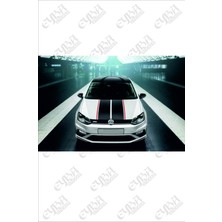 Ruselland Oto Kaput Büyük Şerit Sport Özel Yeni Sticker 60*118 cm