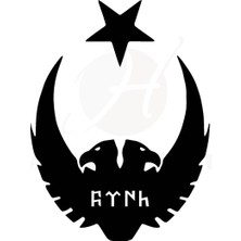 Ruselland Ay Yıldız Kartal Göktürkçe Türk Oto Özel Yeni Sticker Siyah 30*25 cm