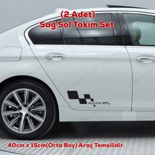 Ruselland Renault Megane Gt Line Kapı Altı Sag Sol Takım Set Oto Özel Yeni Sticker Siyah 40*15 cm