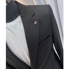 Sabri Zengin Erkek Slim Fit Blazer Ceket %65 Viskon %35 Polyester Düz Tasarım Rahat Kullanım