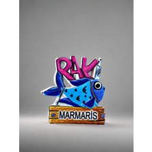 Mundy Rakı Balık Ayvalık Yazılı Polyester Magnet Buzdolabı Süsü – 5,5 cm x 6,5 cm (KOD:1074)