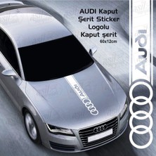 Ruselland Audi Için Özel Yeni Uyumlu Aksesuar Oto Kaput Şerit Özel Yeni Sticker Beyaz 60*12 cm