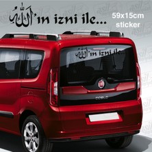 Ruselland Allah'ın Izni Ile... Yazılı Oto Özel Yeni Sticker Siyah 59*15 cm