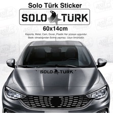 Ruselland Solo Türk Yazılı Kartal Yıldız Oto Özel Yeni Sticker Siyah 60*14 cm