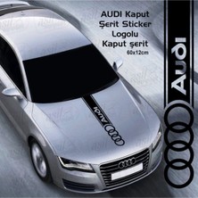 Ruselland Audi Için Özel Yeni Uyumlu Aksesuar Oto Kaput Şerit Özel Yeni Sticker Siyah 60*12 cm