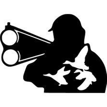 Ruselland Avcı ve Ördekler Oto Özel Yeni Sticker Siyah 30 x 24 cm