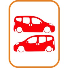 Ruselland Oto Cam Özel Yeni Sticker 2' Li Kırmızı 20*9 cm