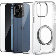 Xo iPhone 16 Pro Max Uyumlu 4'lü Set Kamera Lens Koruyucu + MagSafe Kılıf + Ön/Arka Cam Ekran Koruyucu