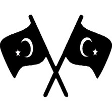 Ruselland Çapraz Türk Bayrakları Oto Kaput Sticker 45 x 30 cm