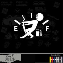 Ruselland Oto Yakıt Depo Kapağı Özel Yeni Sticker Beyaz 15 cm