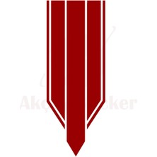 Ruselland Oto Kaput Şerit Özel Yeni Sticker Kırmızı 60*25 cm