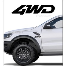 Ruselland 4WD Off Road 4x4 Sağ Sol Oto Özel Yeni Sticker 2 Adet 15*4 cm