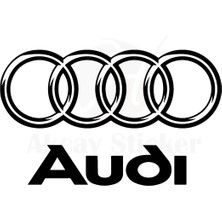 Ruselland Audi Için Özel Yeni Uyumlu Aksesuar Oto Amblem Özel Yeni Sticker Siyah 30*22 cm