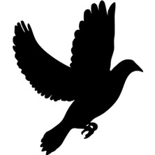 Ruselland Uçan Güvercin Oto Özel Yeni Sticker Siyah 25 x 30 cm
