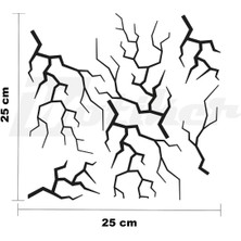 Ruselland Şimşek Sticker 25X25CM Folyo Kesim Evrensel Desen Kaplama Siyah