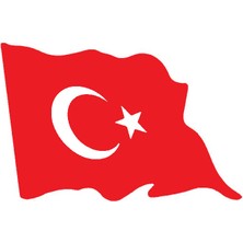 Ruselland Türk Bayrağı 13 Duvar Dekor Sticker Kırmızı 90 x 60 cm