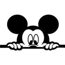 Ruselland Camdan Bakan Mickey Renkli Duvar Dekor Sticker 40 x 24 cm