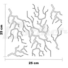 Ruselland Şimşek Sticker 25X25CM Folyo Kesim Evrensel Desen Kaplama Beyaz