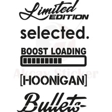 Ruselland Oto Arka Cam Özel Yeni Sticker Model 14 Siyah 20*38 cm