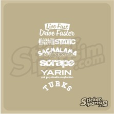 Ruselland Oto Arka Cam Özel Yeni Sticker Model 28 Beyaz 20*35 cm