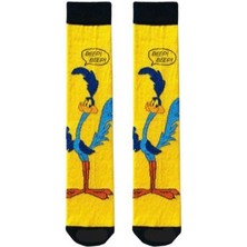 Bemp Road Runner Desenli Sarı Renkli Çorap