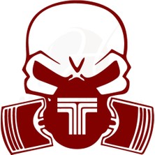 Ruselland Tofaş Doğan Şahin Kartal Kurukafa Özel Yeni Sticker Kırmızı 20*20 cm