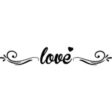 Ruselland Love Duvar Dekor Sticker 40 x 8 cm