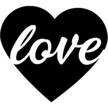 Ruselland Kalp Içinde Love Duvar Dekor Sticker 40 x 36 cm