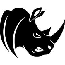 Ruselland Kızgın Gergedan Duvar Dekor Sticker 40 x 32 cm