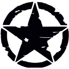 Ruselland Yıpranmış Askeri Yıldız Sticker 30 x 30 cm