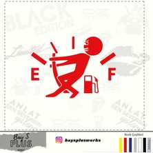 Ruselland Oto Yakıt Depo Kapağı Özel Yeni Sticker Kırmızı 15 cm