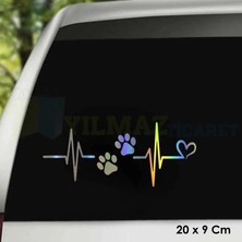 Ruselland Kedi Pati Kalp Ritim Yeni Süper Hologram Oto Sticker