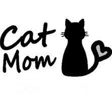Ruselland Cat Mom Oto Arka Cam Sticker 23 x 12 cm