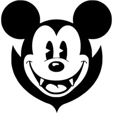 Ruselland Vampir Sevimli Fare Oto Özel Yeni Sticker Siyah 30 x 30 cm