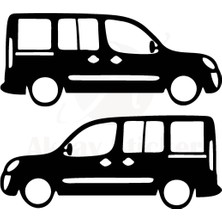 Ruselland Fiat Doblo Için Özel Yeni Uyumlu Aksesuar Oto Cam Özel Yeni Sticker Siyah 20*8 cm