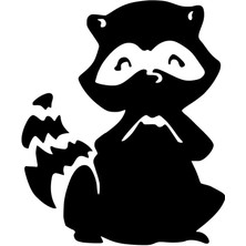 Ruselland Sevimli Rakun Oto Özel Yeni Sticker Siyah 30 x 36 cm