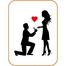 Ruselland Kalpli Sevgiliye Teklif Oto Özel Yeni Sticker Siyah 18*15 cm