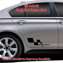 Ruselland Citroen Nemo Için Özel Yeni Uyumlu Aksesuar Kapı Altı Oto Özel Yeni Sticker Set Siyah Sağ-Sol 40*15 cm