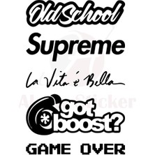 Ruselland Oto Arka Cam Özel Yeni Sticker Model 13 Siyah 20*37 cm