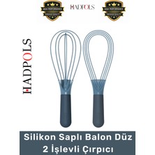 Feyza Design Çift Işlevli Silikon Balon Çırpıcı, Mutfak Için Yüksek Kalite El Mikseri