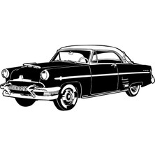 Ruselland Klasik Arabalar Model 5 Oto Özel Yeni Sticker 25 x 10 cm