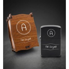 vegahediye v vega Kişiye Özel Baskılı Ahşap Kutulu Benzinli Metal Çakmak - Erkeğe Hediye, Sevgiliye Hediye, Babaya Hediye