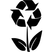 Ruselland Geri Dönüşüm Çiçeği Oto Özel Yeni Sticker Siyah 20 x 32 cm